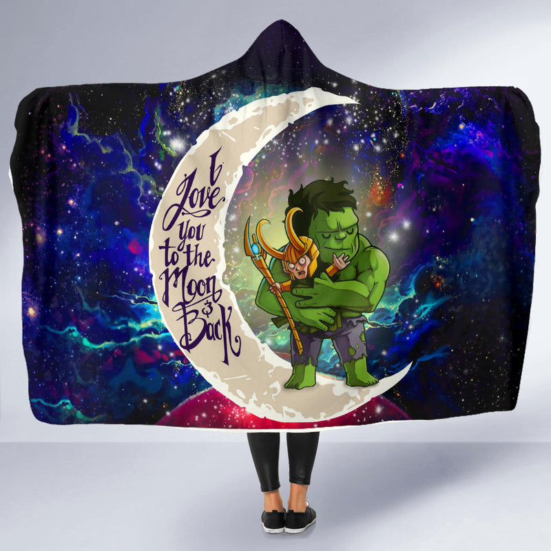 Hulk And Loki Love You To The Moon Galaxy Economy Hooded Blanket Nearkii