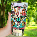 Boho Hippie Van Dog Driving Personalized Tumbler Nearkii