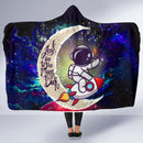 Astronaut Chibi Love You To The Moon Galaxy Economy Hooded Blanket Nearkii