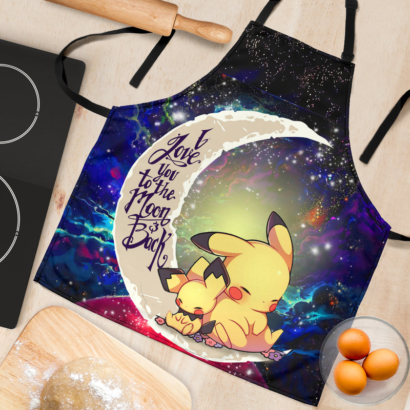 Pikachu Pokemon Sleep Love You To The Moon Galaxy Custom Apron Best Gift For Anyone Who Loves Cooking