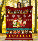 Red Corgi Christmas Blanket Amazing Gift Idea Nearkii