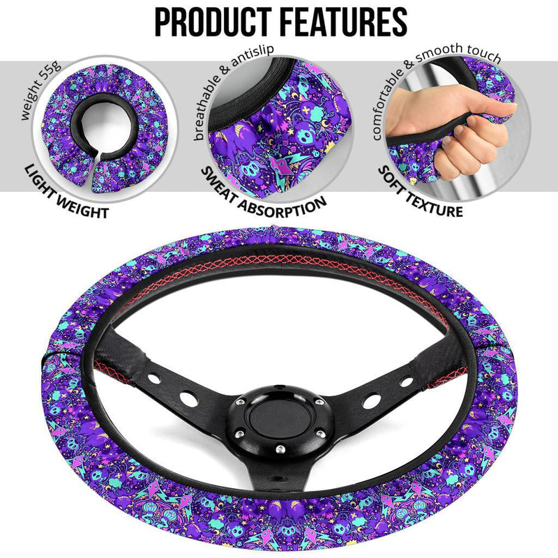 Pattern Pokemon Ghost Purple Car Steering Wheel Cover 2 Nearkii