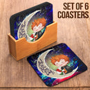 Cute Hinata Haikyuu Love You To The Moon Galaxy Square Coasters