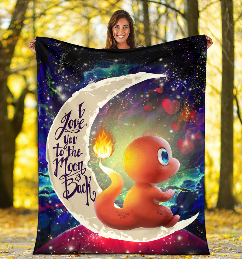 Cute Charmander Pokemon Love You To The Moon Galaxy Blanket Nearkii