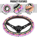 Unicorn Pink Rainbow Premium Car Steering Wheel Cover Nearkii