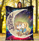 Legend Of Zelda Couple Chibi Couple Love You To The Moon Galaxy Premium Blanket Nearkii