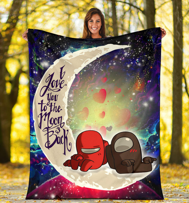 Among Us Couple Love You To The Moon Galaxy Premium Blanket Nearkii