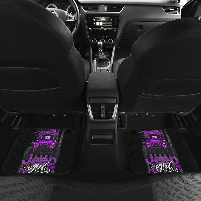 Halloween American Flag Purple Jeep Girl Car Floor Mats Car Accessories Nearkii