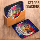Beauty And The Beast Love You To The Moon Galaxy Square Coasters