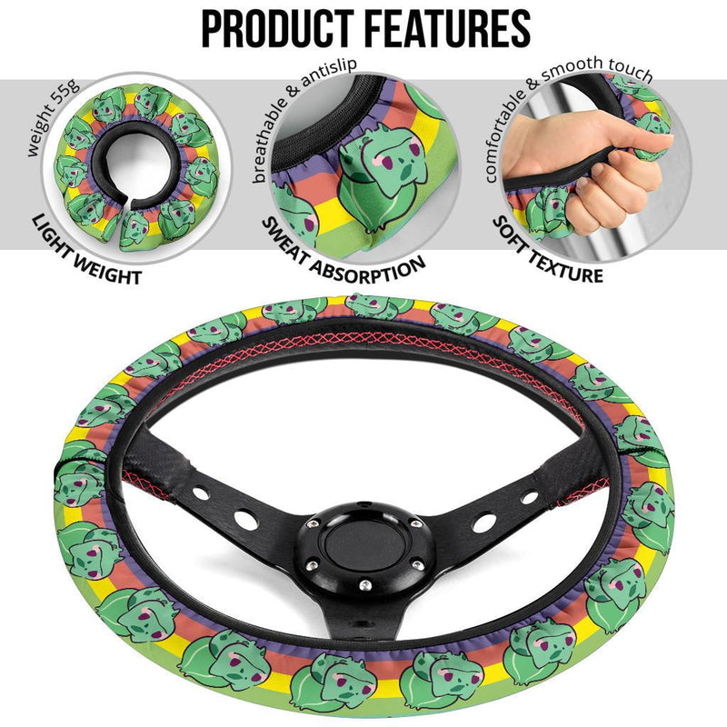 Bulbasaur Pokemon Anime Custom Car Steering Wheel Cover Nearkii