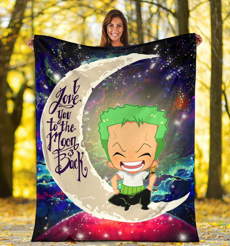 Zoro One Piece Love You To The Moon Galaxy Premium Blanket Nearkii