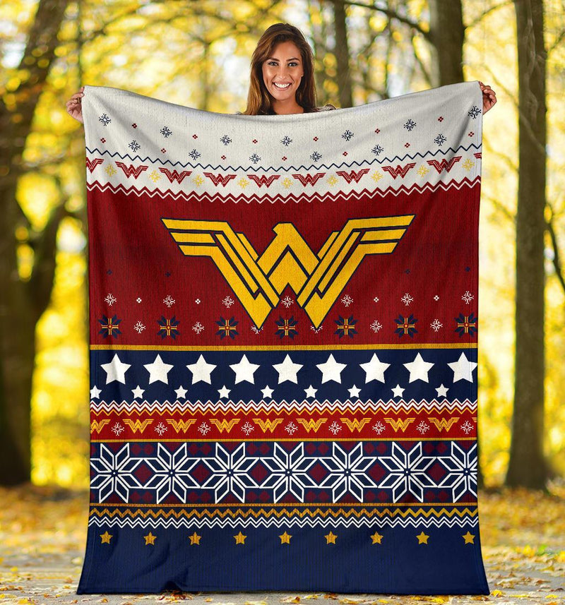 Wonder Woman Signal Ugly Christmas Custom Blanket Home Decor Nearkii