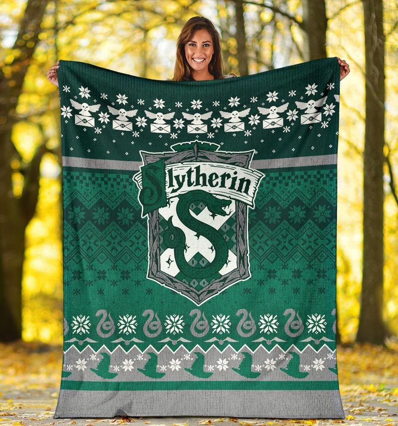 Harry Potter Slytherin Ugly Christmas Custom Blanket Home Decor Nearkii
