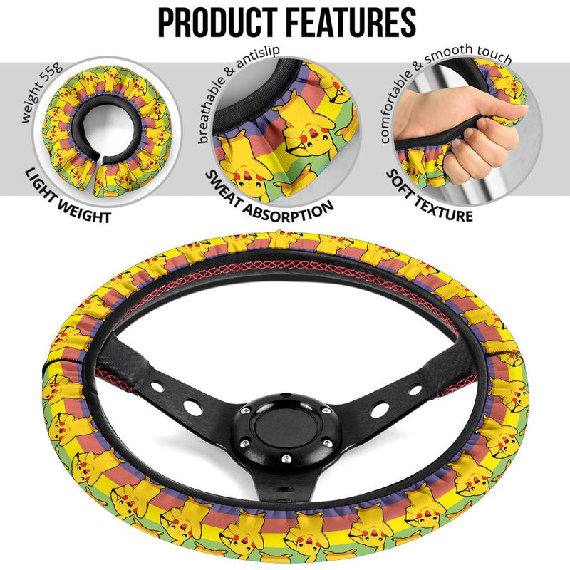 Pikachu Pokemon Anime Custom Car Steering Wheel Cover Nearkii