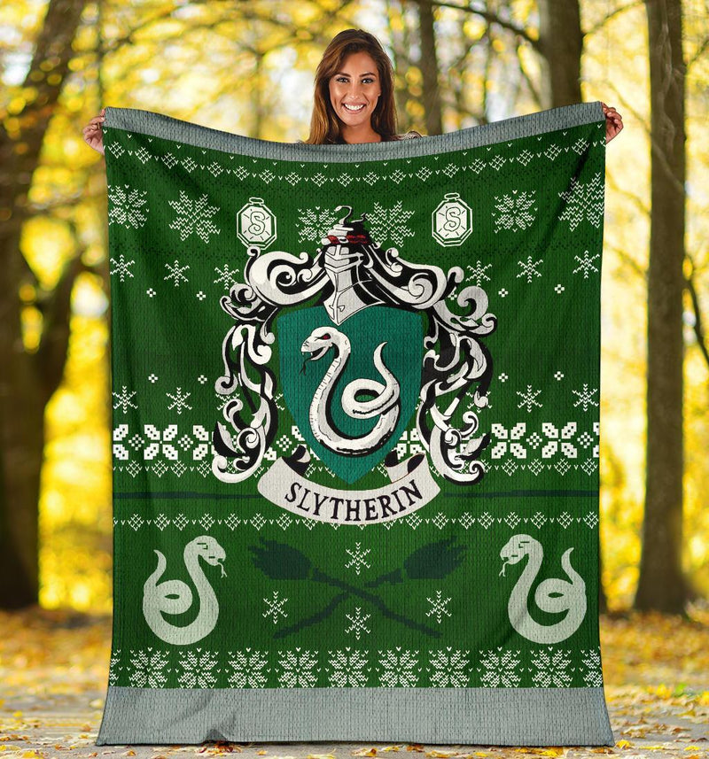 Harry Potter Slytherin Art Ugly Christmas Custom Blanket Home Decor Nearkii