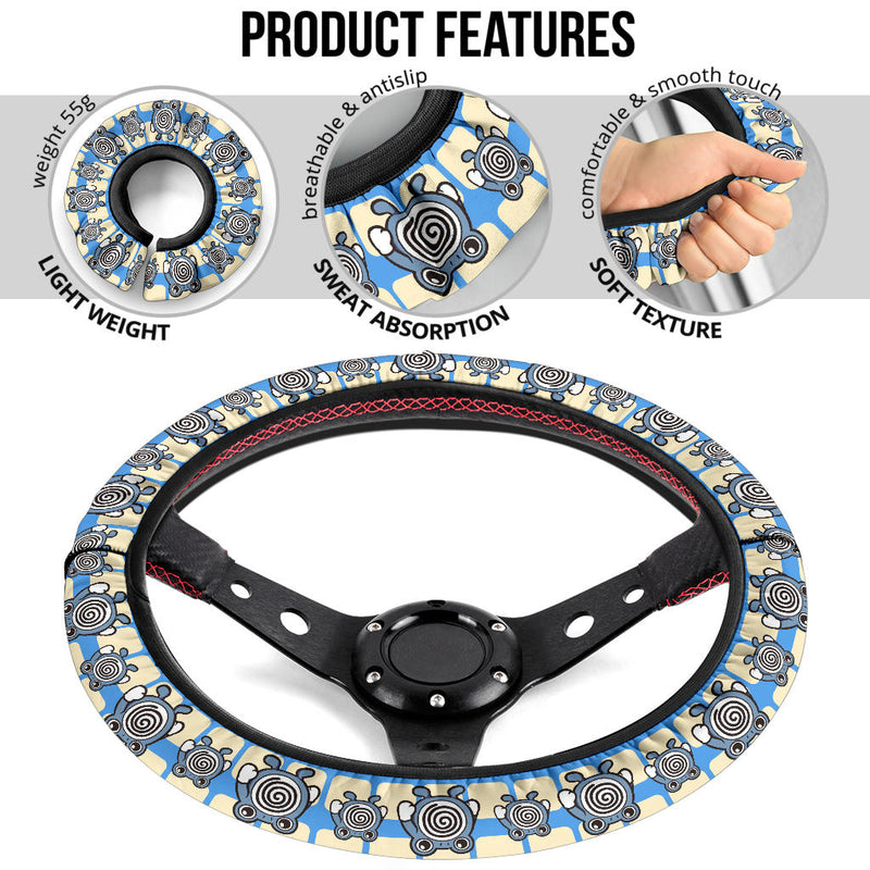 Pokemon Poliwhirl Premium Custom Car Steering Wheel Cover Nearkii