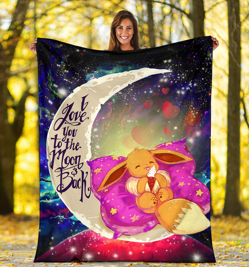 Cute Eevee Pokemon Sleep Night Love You To The Moon Galaxy Blanket Nearkii