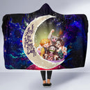 Demond Slayer Team Love You To The Moon Galaxy Economy Hooded Blanket Nearkii
