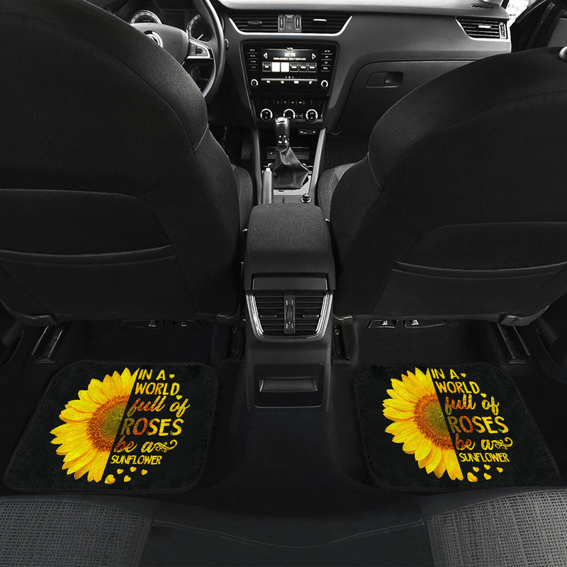 Sunflowers In A World Front And Back Car Mats (Set Of 4) Nearkii