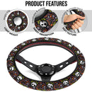 Jack Skellington Head Pattern Car Steering Wheel Cover