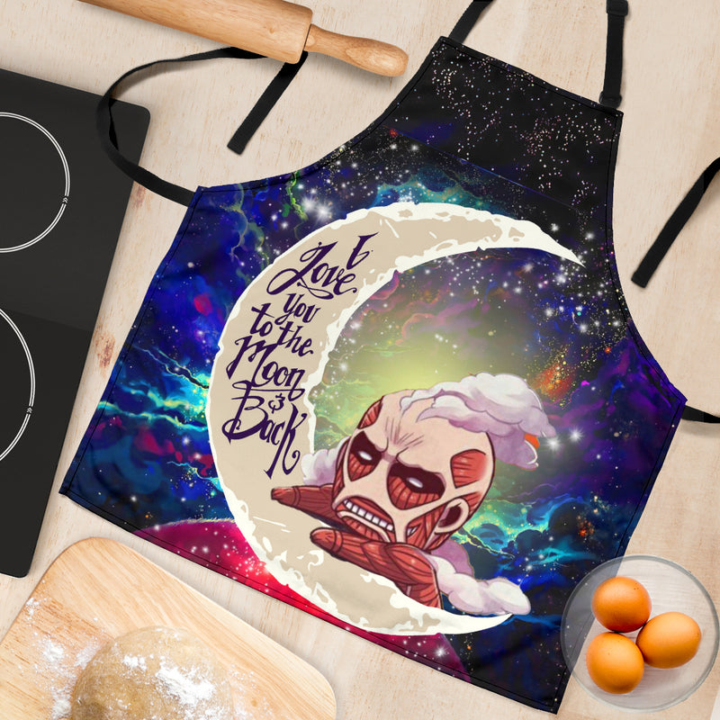 Attack on titan Love You To The Moon Galaxy Custom Apron Best Gift For Anyone Who Loves Cooking Nearkii