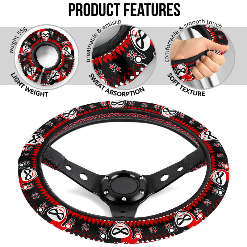 Harley Quinn Art Christmas Premium Custom Car Steering Wheel Cover Nearkii