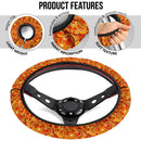 Asian Ethnic Floral Retro Doodle Fashion Premium Car Steering Wheel Cover Nearkii