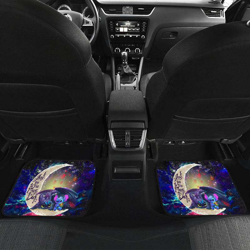 Stitch And Toothless Love You To The Moon Galaxy Car Floor Mats Car Accessories Nearkii