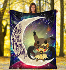 Pikachu Horro Love You To The Moon Galaxy 2 Premium Blanket Nearkii