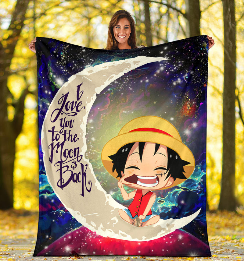 Luffy One Piece Love You To The Moon Galaxy Premium Blanket Nearkii