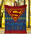 Superman Art Ugly Christmas Custom Blanket Home Decor Nearkii