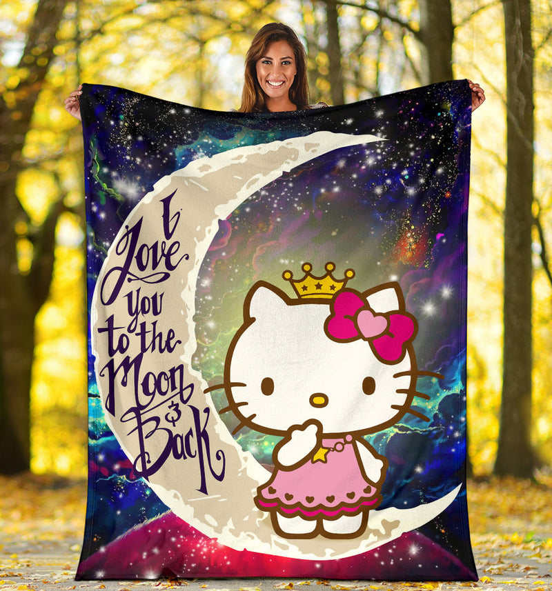 Hello Kitty Love You To The Moon Galaxy Premium Blanket Nearkii