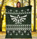 Legend Of Zelda Dark Green Sign Ugly Christmas Custom Blanket Home Decor Nearkii