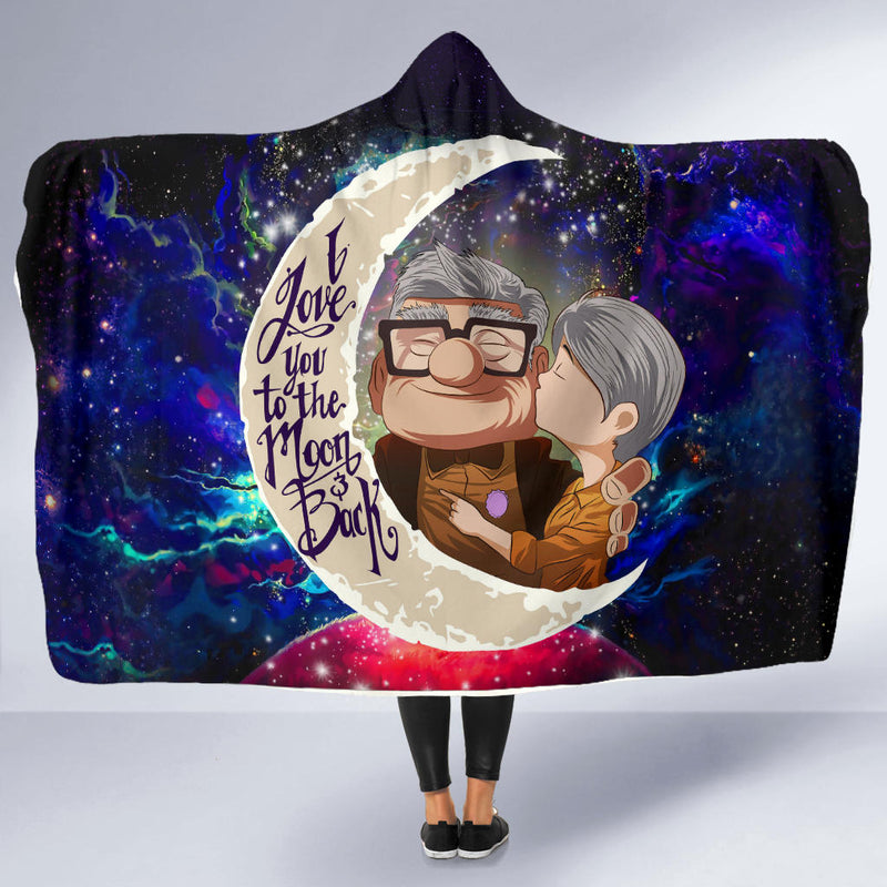 Up Couple Love You To The Moon Galaxy Economy Hooded Blanket Nearkii