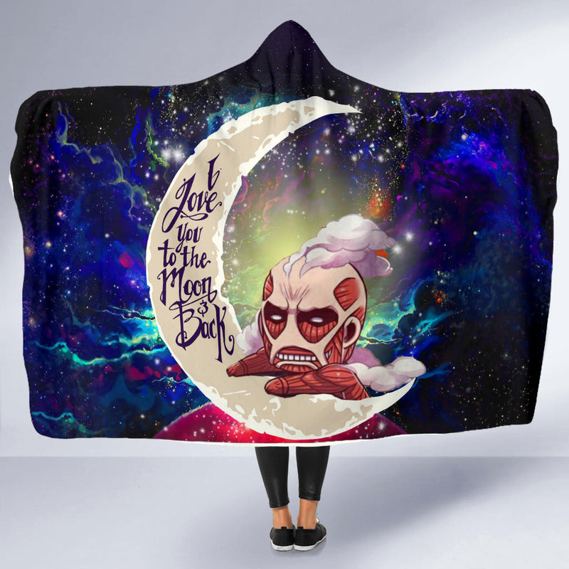 Attack on titan Love You To The Moon Galaxy Economy Hooded Blanket Nearkii