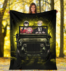 Spy X Family Yor And Anya Ride Jeep Moonlight Halloween Funny Premium Blanket Nearkii