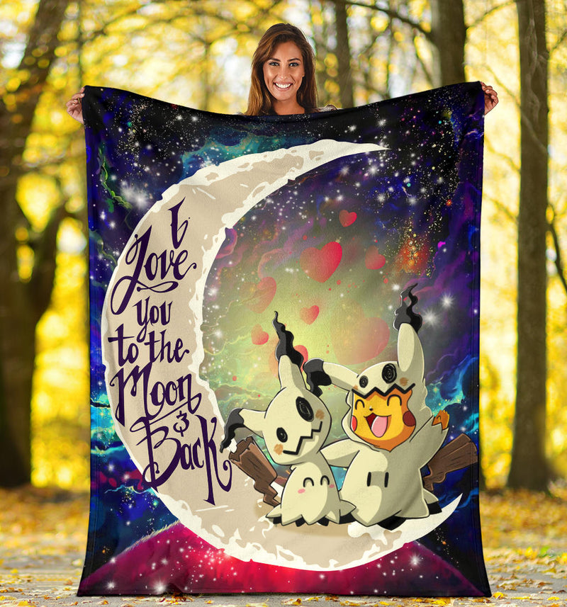 Pikachu Horro Love You To The Moon Galaxy Premium Blanket Nearkii