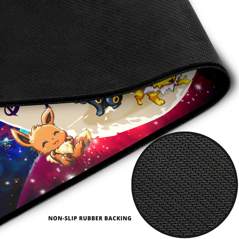 Eevee Evolution Pokemon Love You To The Moon Galaxy Mouse Mat Nearkii
