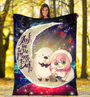 Anya Spy X Family Dog Love You To The Moon Galaxy Premium Blanket Nearkii