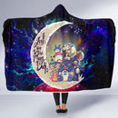 Ghibli Character Love You To The Moon Galaxy Economy Hooded Blanket Nearkii