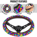 Stained Glass Rainbow Premium Car Steering Wheel Cover Nearkii