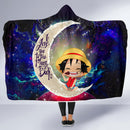 Luffy One Piece Love You To The Moon Galaxy Economy Hooded Blanket Nearkii