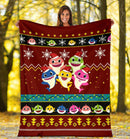 Red Baby Shark Christmas Blanket Amazing Gift Idea Nearkii