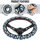 Winnie The Pood Moon Blue Premium Car Steering Wheel Cover Nearkii