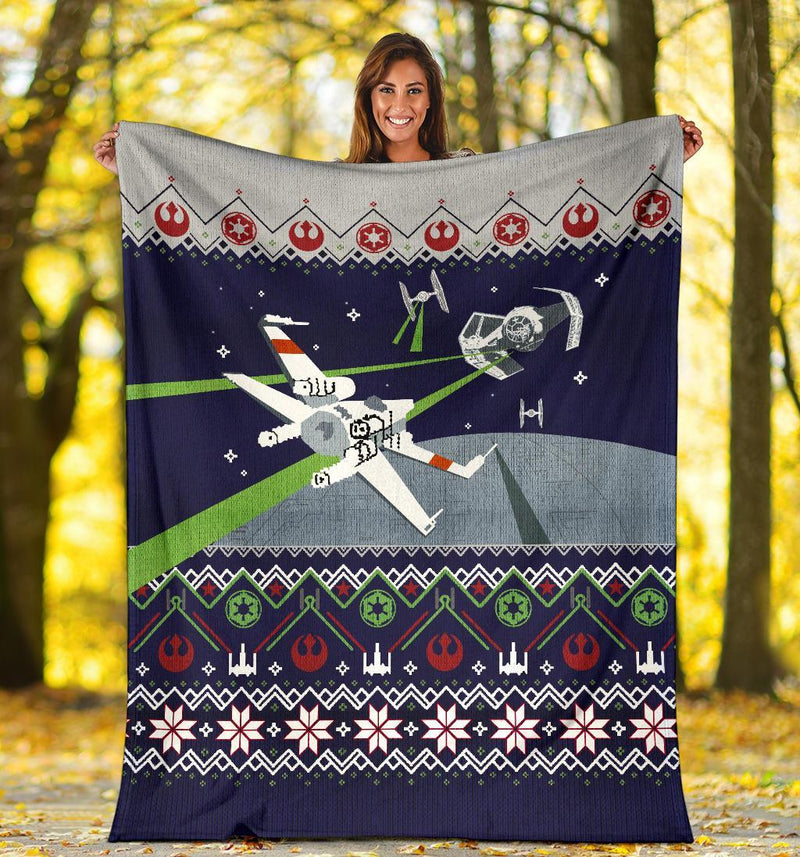 Star Wars Shooting Ugly Christmas Custom Blanket Home Decor Nearkii