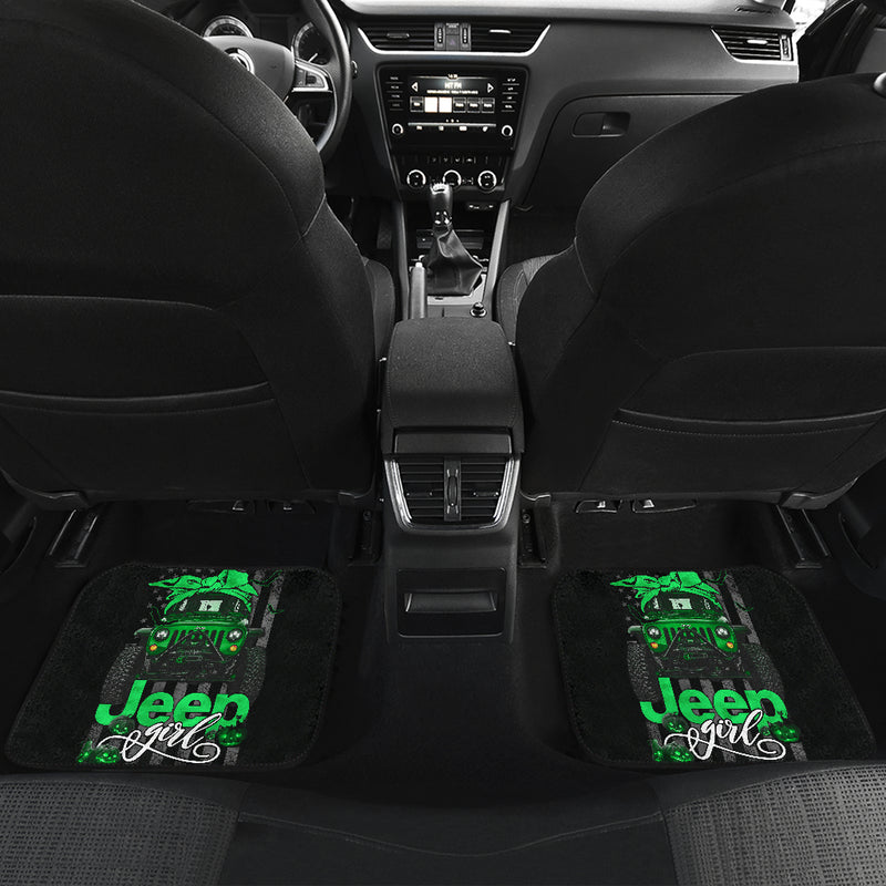 Halloween American Flag Dark Green Jeep Girl Car Floor Mats Car Accessories Nearkii