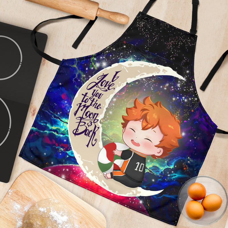 Cute Hinata Haikyuu Love You To The Moon Galaxy Custom Apron Best Gift For Anyone Who Loves Cooking