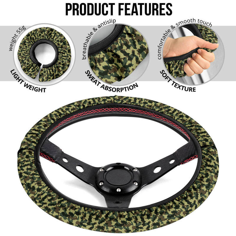 Camouflage Military US Army Premium Car Steering Wheel Cover Nearkii