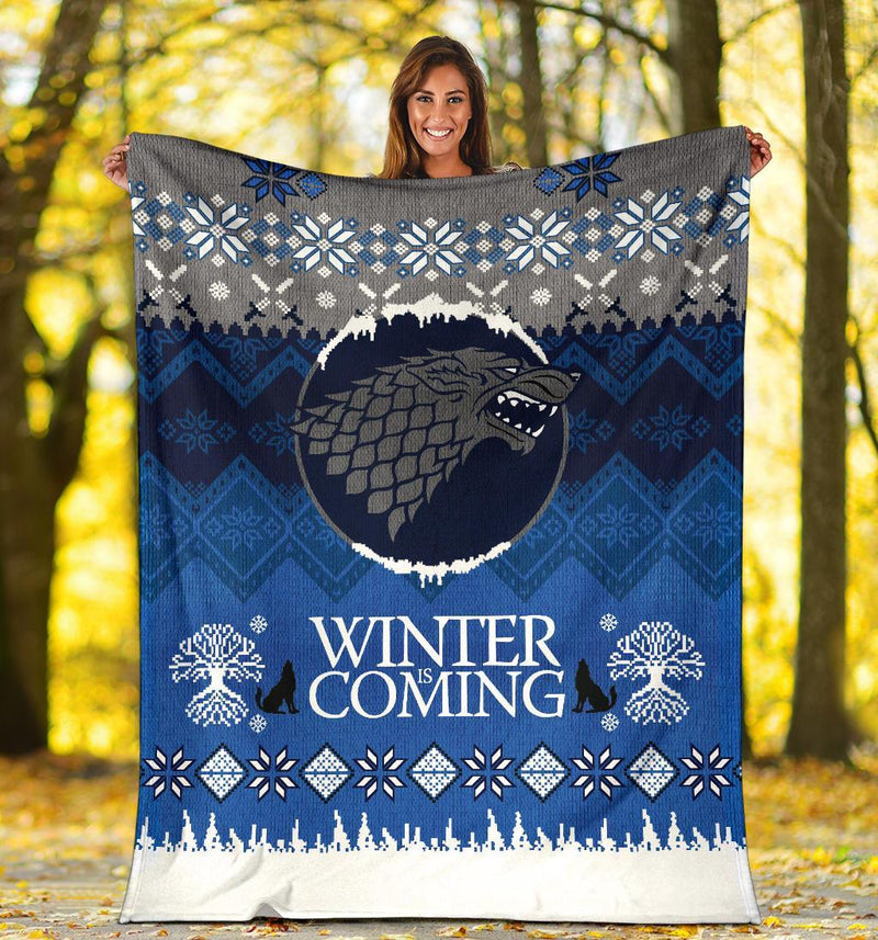 Game Of Thrones Winter Is Coming Ugly Christmas Custom Blanket Home Decor Nearkii