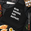 Rub Smoke Eat Repeat Custom Apron Gift for Cooking Guys Nearkii